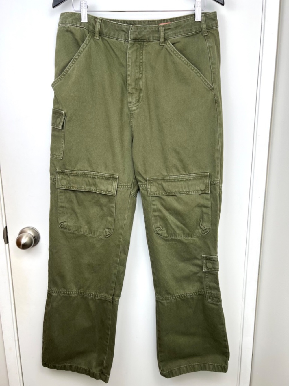 Pilcro Anthropologie Cotton Cargo Pants 31 Khaki Green Utility Chic Streetcore